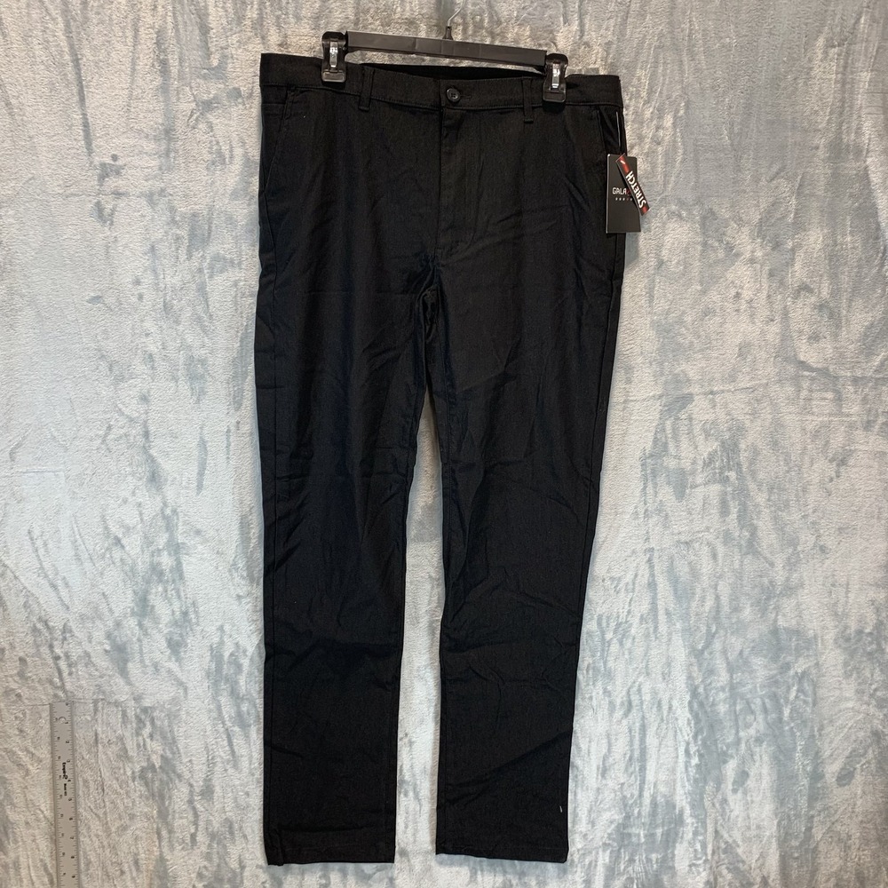 Galaxy by Havic Men's Pants Chino 34 x 30 Black Stretch Pockets